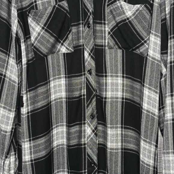 Rails Black & White Plaid Flannel Fall Autumn Button Down Shirt Dress Size XS - Picture 11 of 14